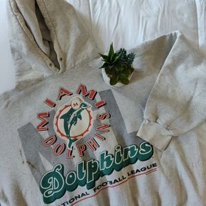 Vintage Gray Miami Dolphins Hoodie